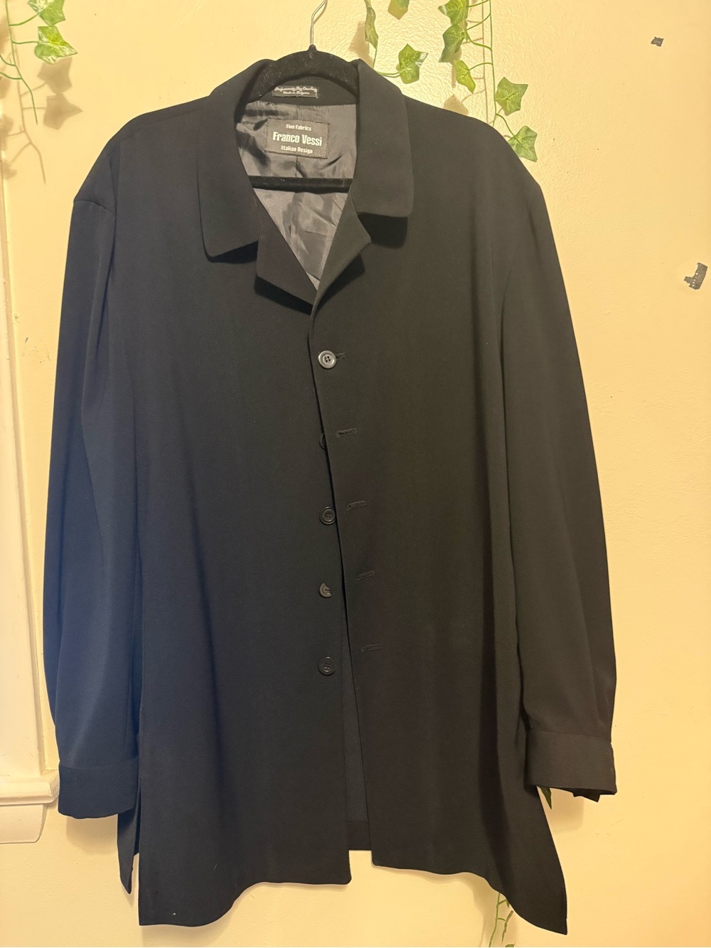 Men's Black Button-Front Coat
